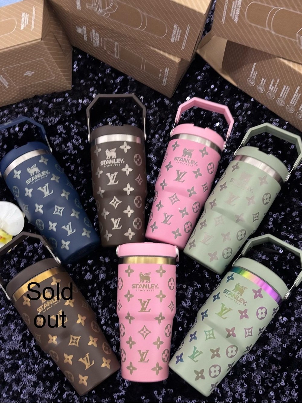 Insulated Tumbler Set in Navy, Chocolate Brown, Pink, Sage, and Mint